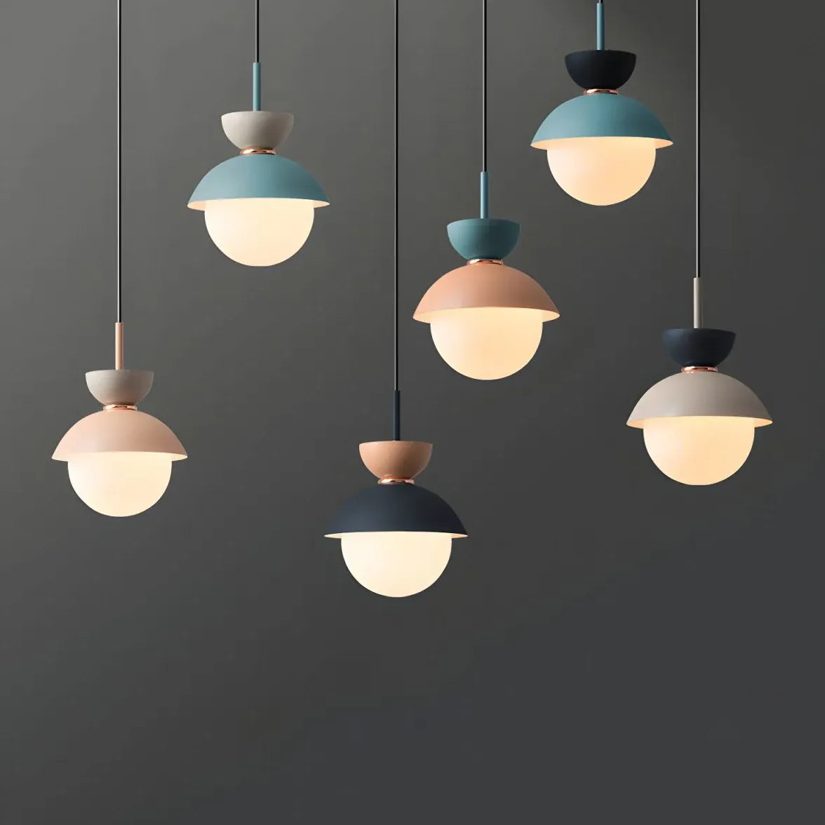 Colorful Lampshades Modern Glass Pendant Light