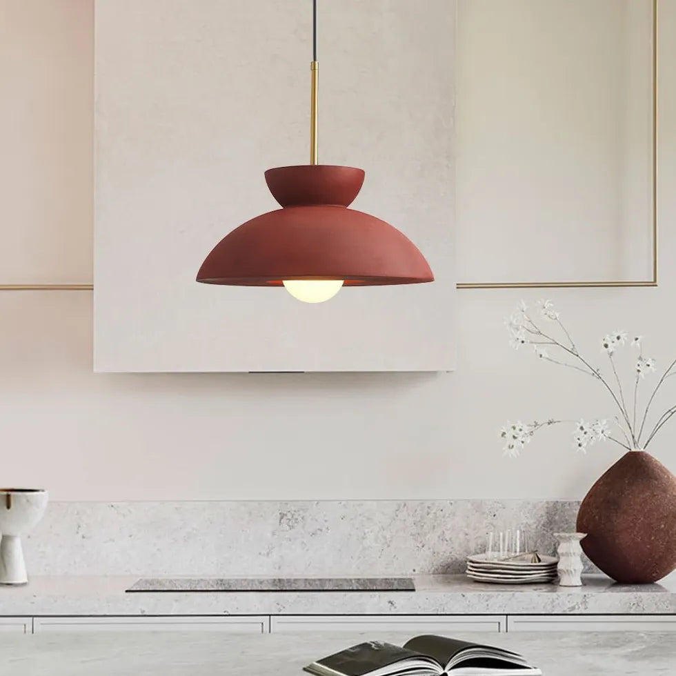 Red Frosted Modern Dining Room Pendant Light