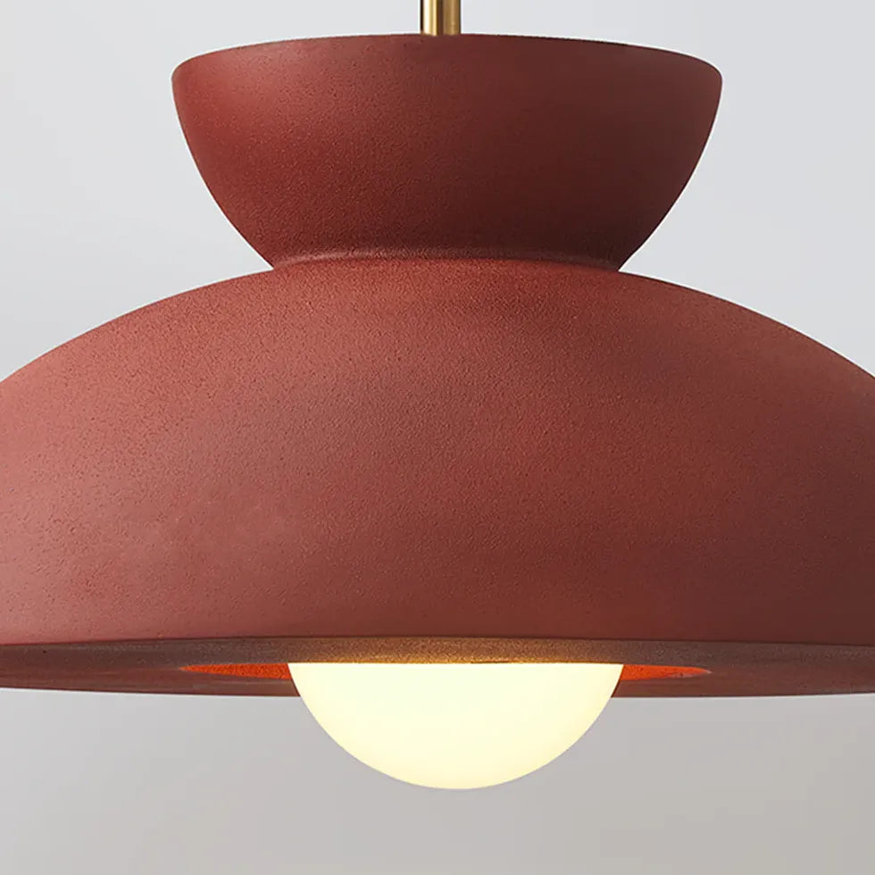 Red Frosted Modern Dining Room Pendant Light