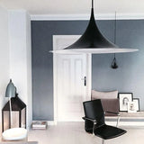 Trumpet-Shaped Modern Black LED Pendant Light