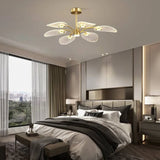 Slender Lotus Leaf Gold LED Pendant Light