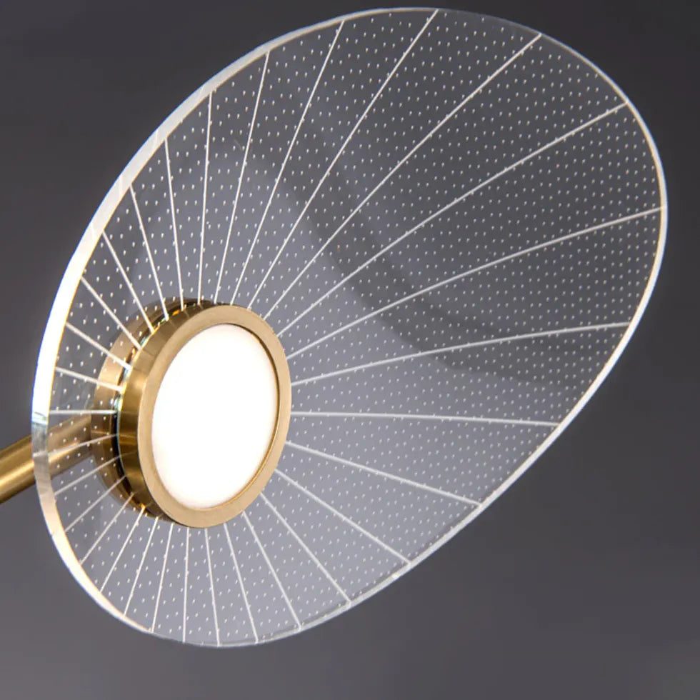 Slender Lotus Leaf Gold LED Pendant Light