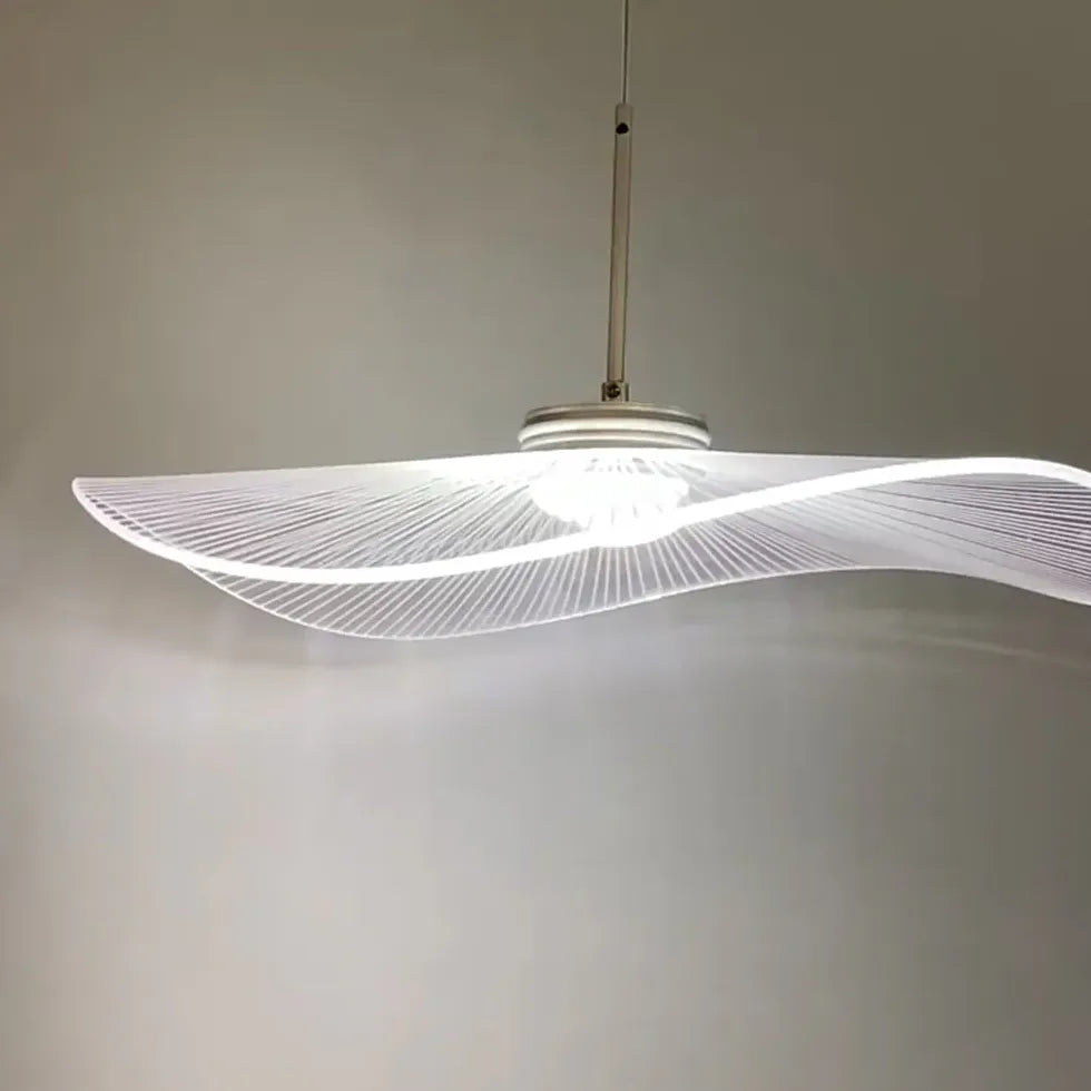 Lotus Leaf-shaped Modern White Acrylic Pendant Light