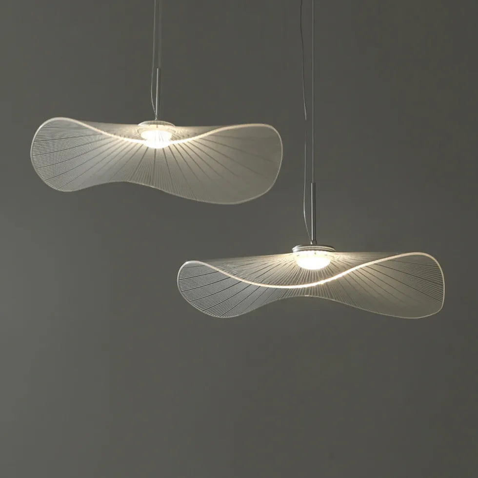 Lotus Leaf-shaped Modern White Acrylic Pendant Light