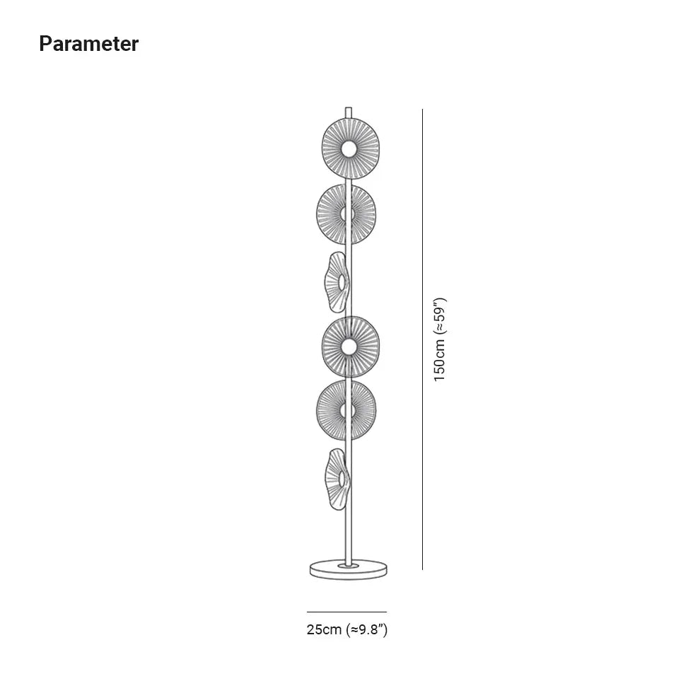 Multi-Head Acrylic Disc Decorative Floor Lamp