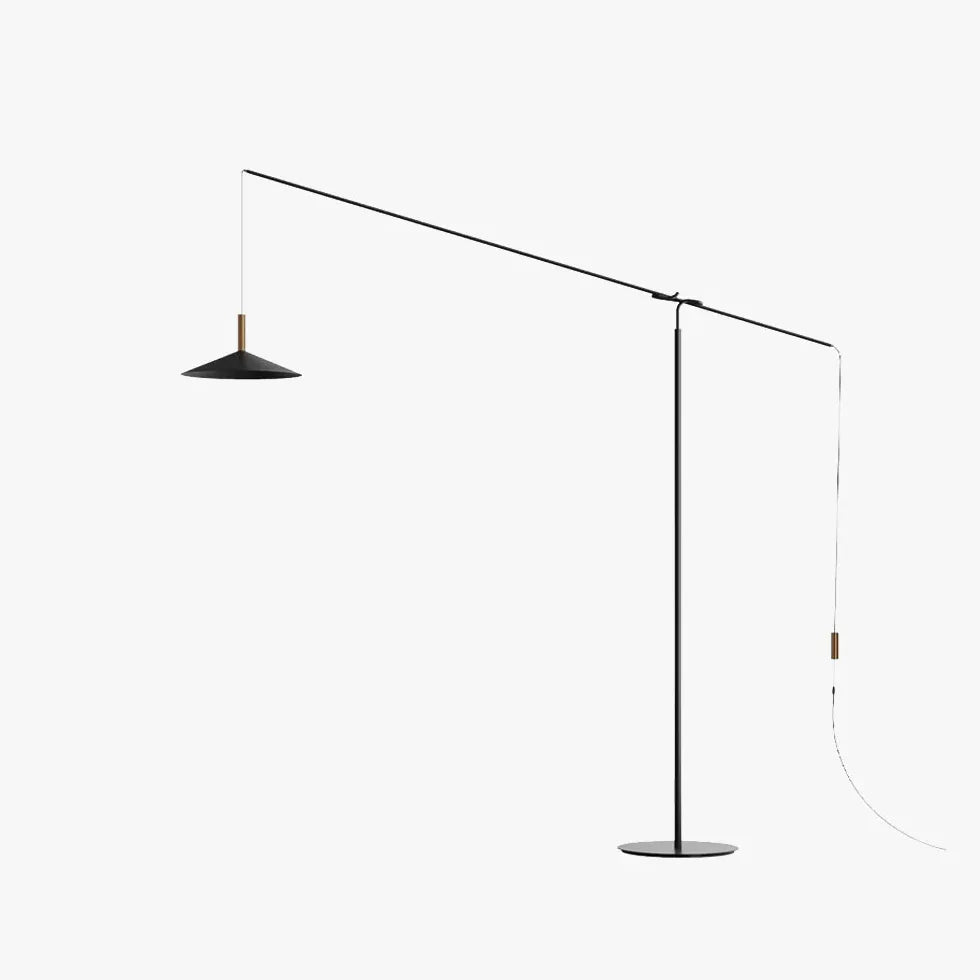 Cantilever Black Minimalist Plug-In Floor Lamp