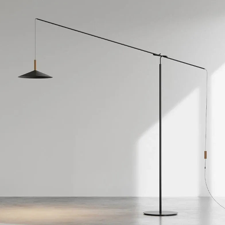 Cantilever Black Minimalist Plug-In Floor Lamp