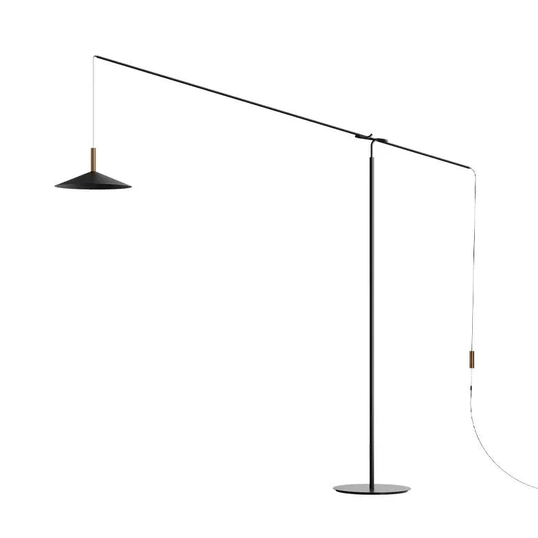 Cantilever Black Minimalist Plug-In Floor Lamp