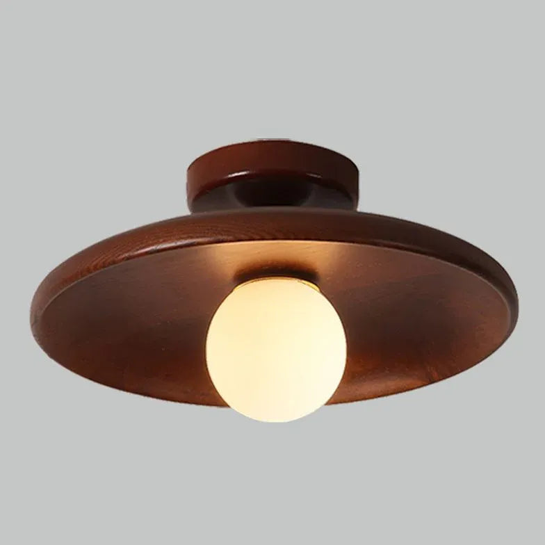 Natural Wood Modern Wooden Flush Ceiling Lights