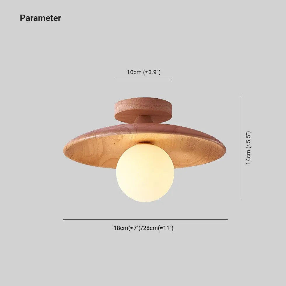 Natural Wood Modern Wooden Flush Ceiling Lights