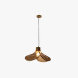 Clover-shaped Amber Glass Vintage Pendant Light