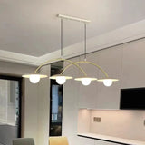 White Four-Head Linear Pendant Light