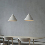 Gray Cone-Shaped Modern Single Pendant Light