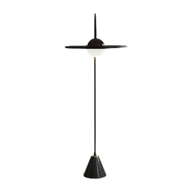 Black Round Shade Arc Floor Lamp