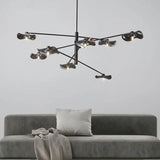 Branch-shaped Multi-light Black Modern Pendant Light