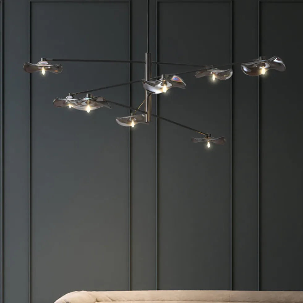 Branch-shaped Multi-light Black Modern Pendant Light