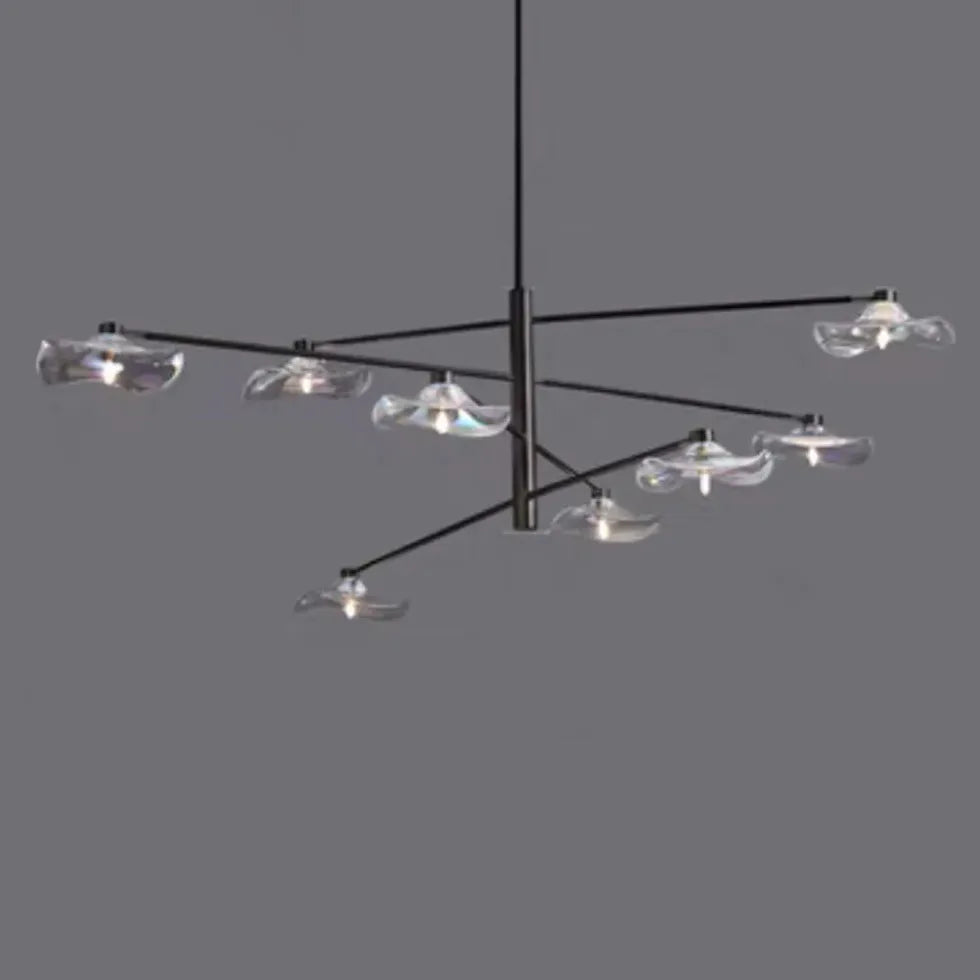 Branch-shaped Multi-light Black Modern Pendant Light