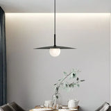 Disc-shaped Shade Black Minimalist Dining Room Pendant Light