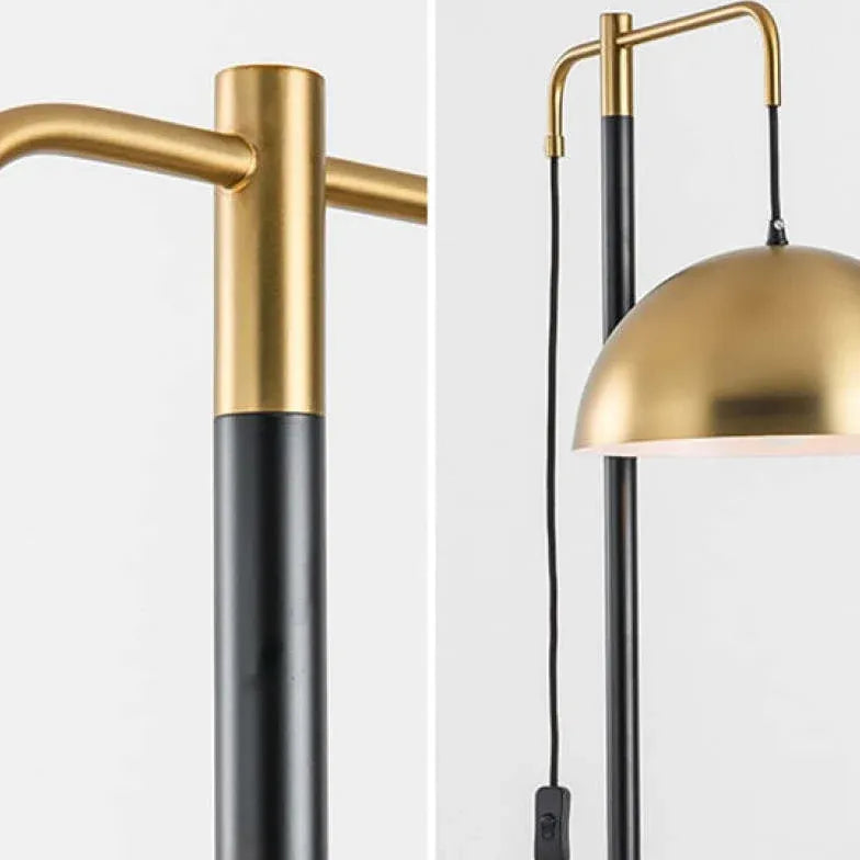 Metal Dome Arm Plug-In Floor Lamp