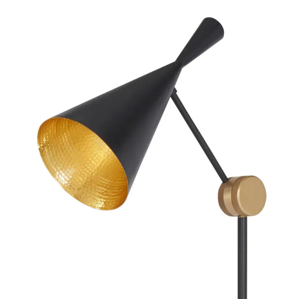 Black Cone Shade Adjustable Floor Lamp