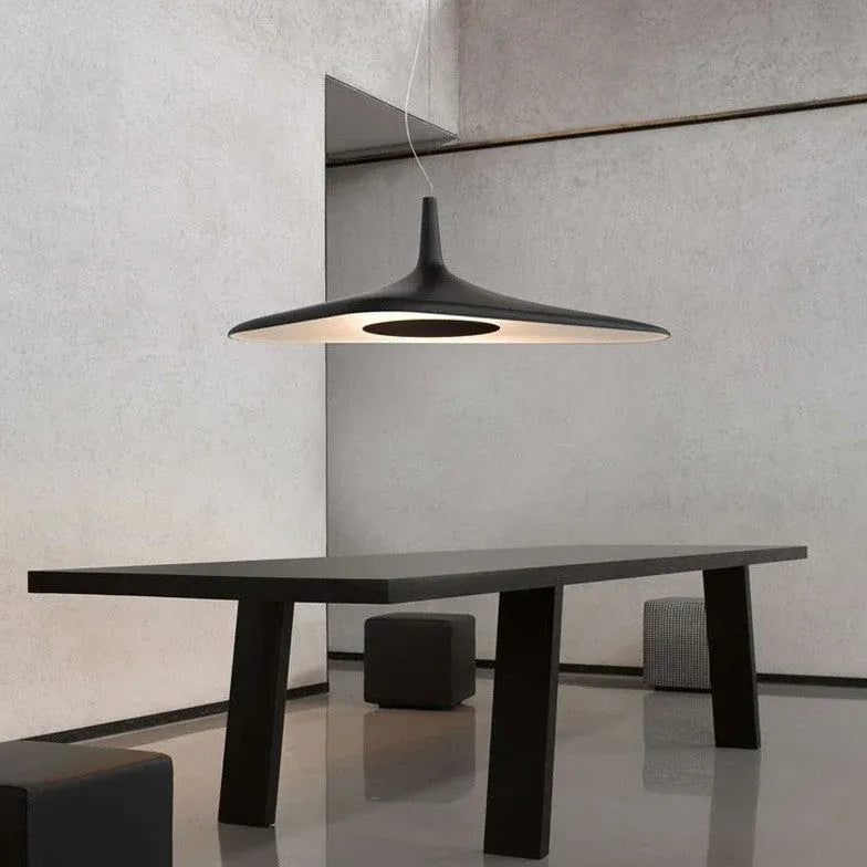 Long Frisbee Black Modern Pendant Light