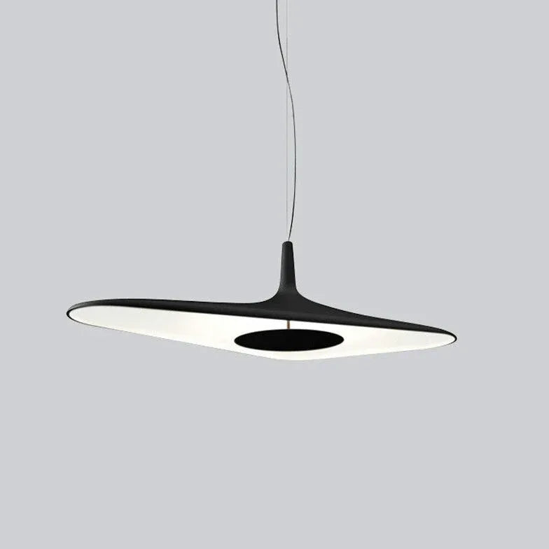 Long Frisbee Black Modern Pendant Light