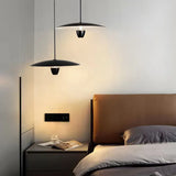 Black Disc-Shaped Modern Single-Head Pendant Light