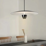 Black Disc-Shaped Modern Single-Head Pendant Light