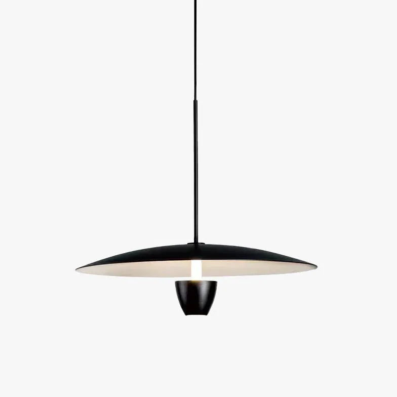 Black Disc-Shaped Modern Single-Head Pendant Light