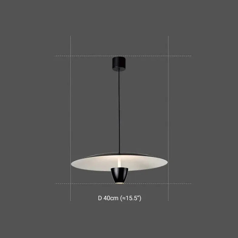 Black Disc-Shaped Modern Single-Head Pendant Light