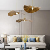 Gold Lotus Leaf-shaped Vintage Pendant Light