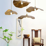 Gold Lotus Leaf-shaped Vintage Pendant Light