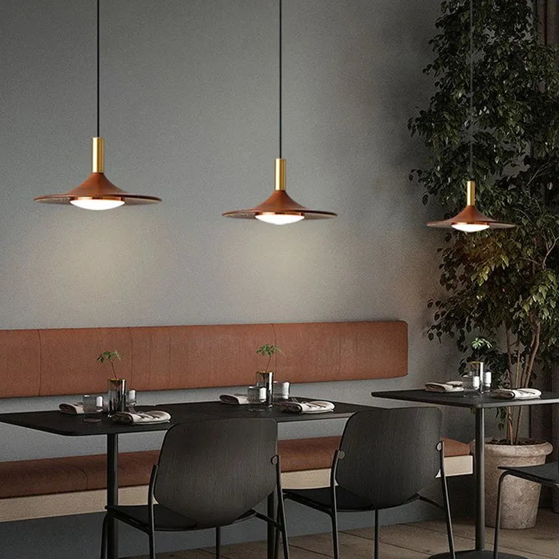 Wooden Lampshade Vintage LED Dining Pendant Light