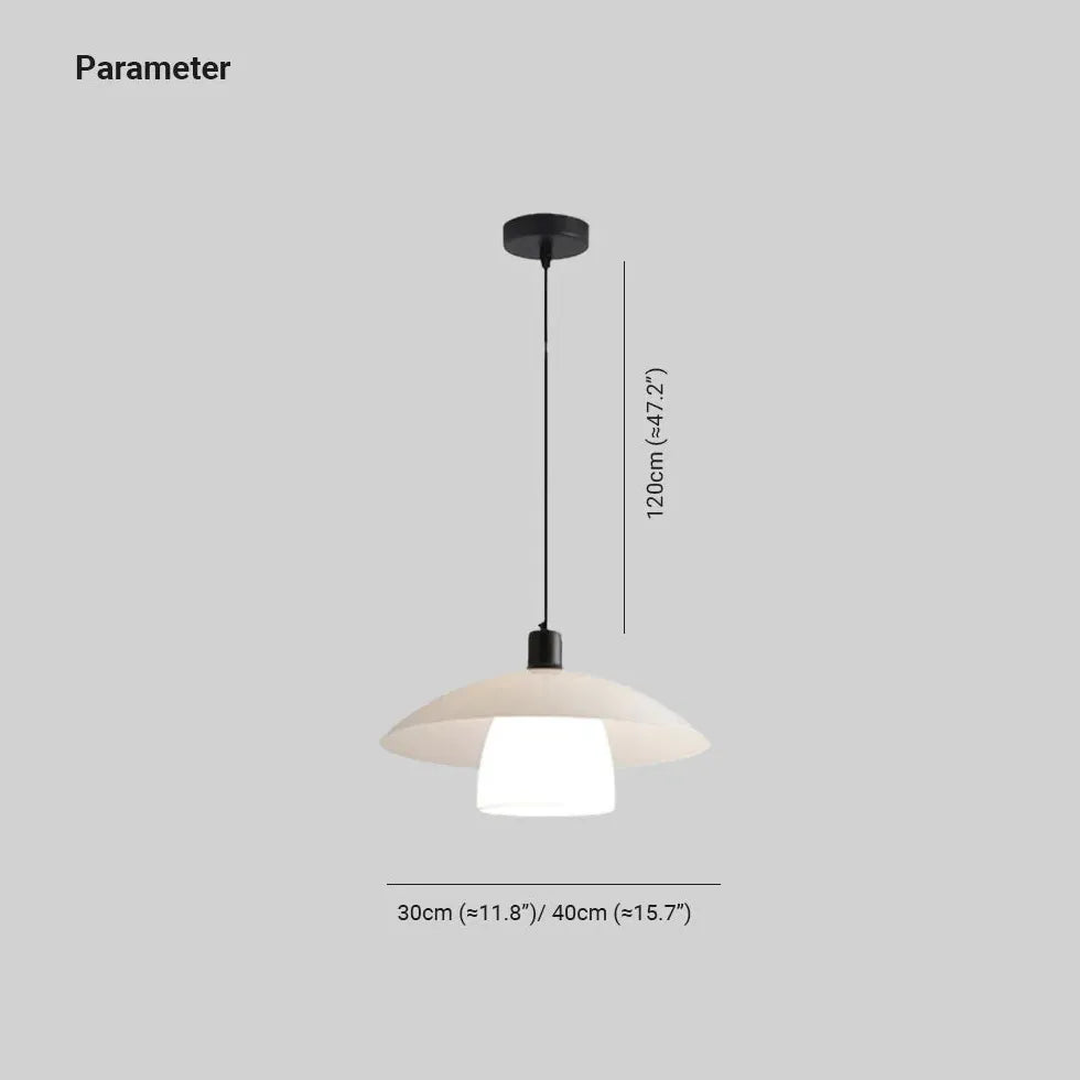 Double Layer White Shade Glass Pendant Light