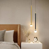 Gold Linear Minimalist Single Head Bedroom Pendant Light