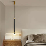 Gold Linear Minimalist Single Head Bedroom Pendant Light