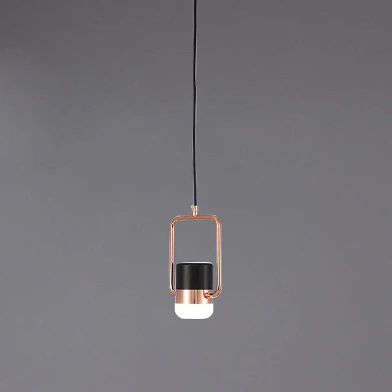 Adjustable Cylinder Pendant Light with Metal Frame