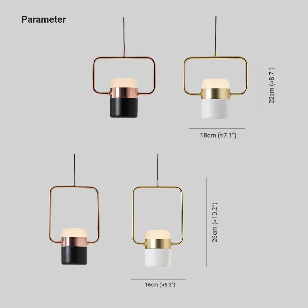 Adjustable Cylinder Pendant Light with Metal Frame