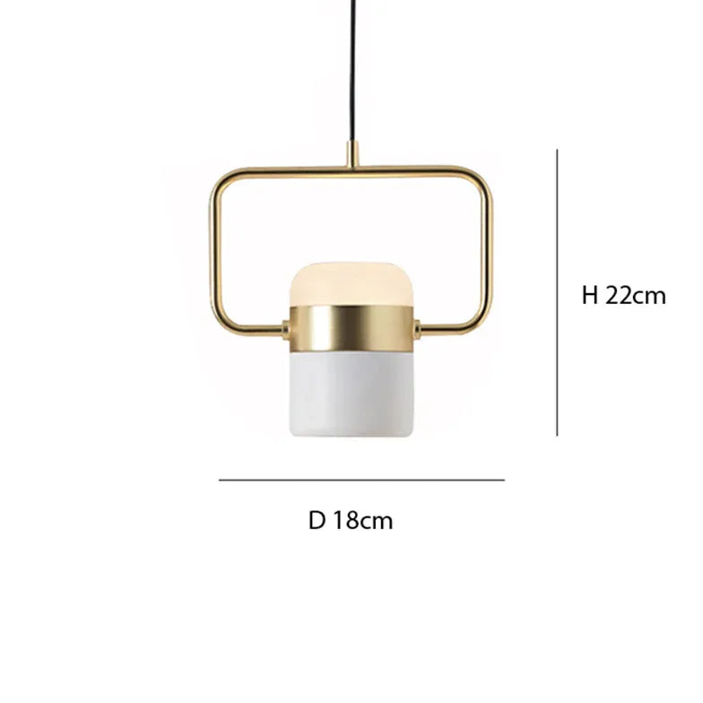 Adjustable Cylinder Pendant Light with Metal Frame