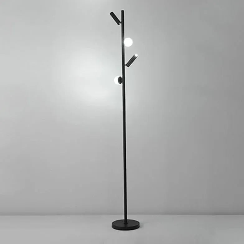 Multi-Head Black Slim Floor Lamp