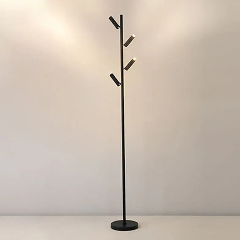 Multi-Head Black Slim Floor Lamp