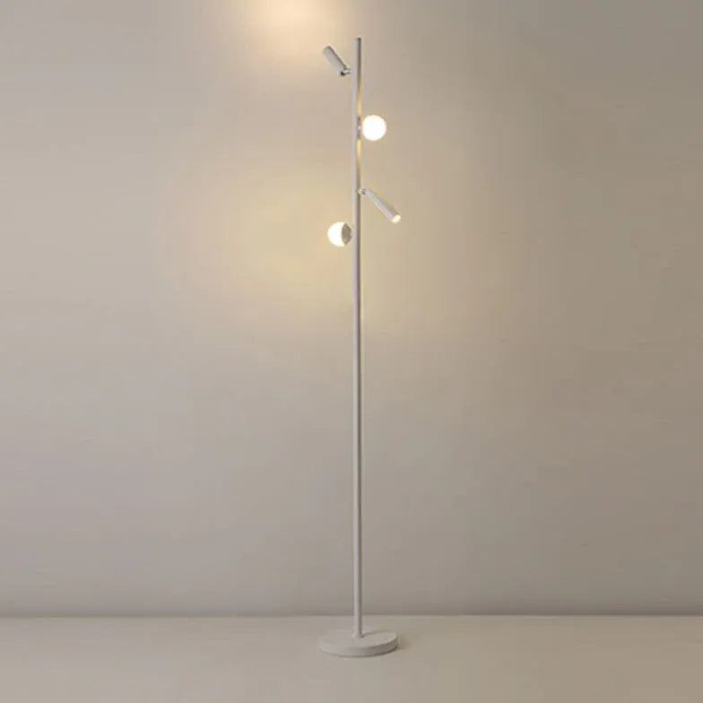 Multi-Head Black Slim Floor Lamp