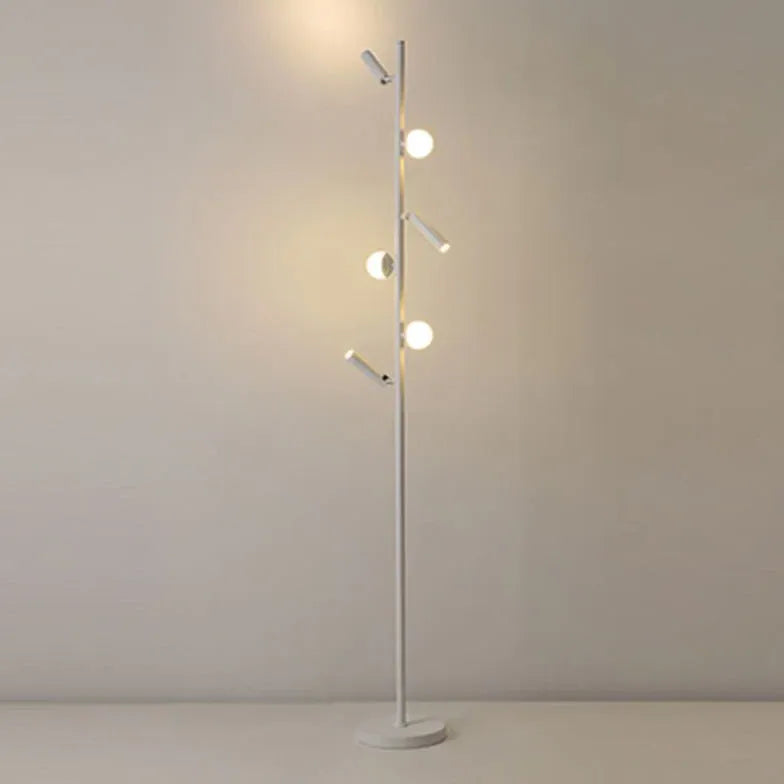 Multi-Head Black Slim Floor Lamp