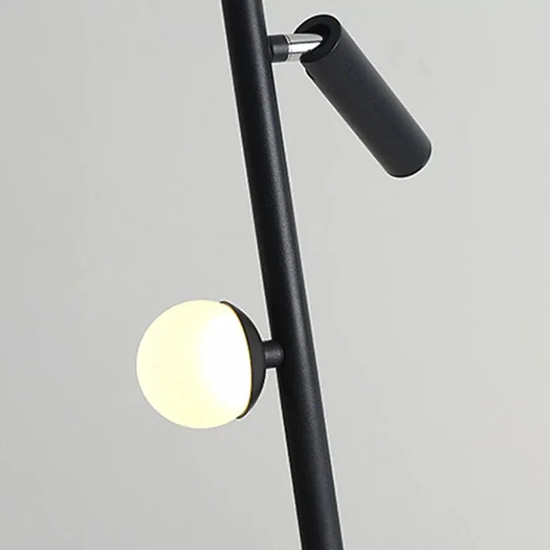 Multi-Head Black Slim Floor Lamp