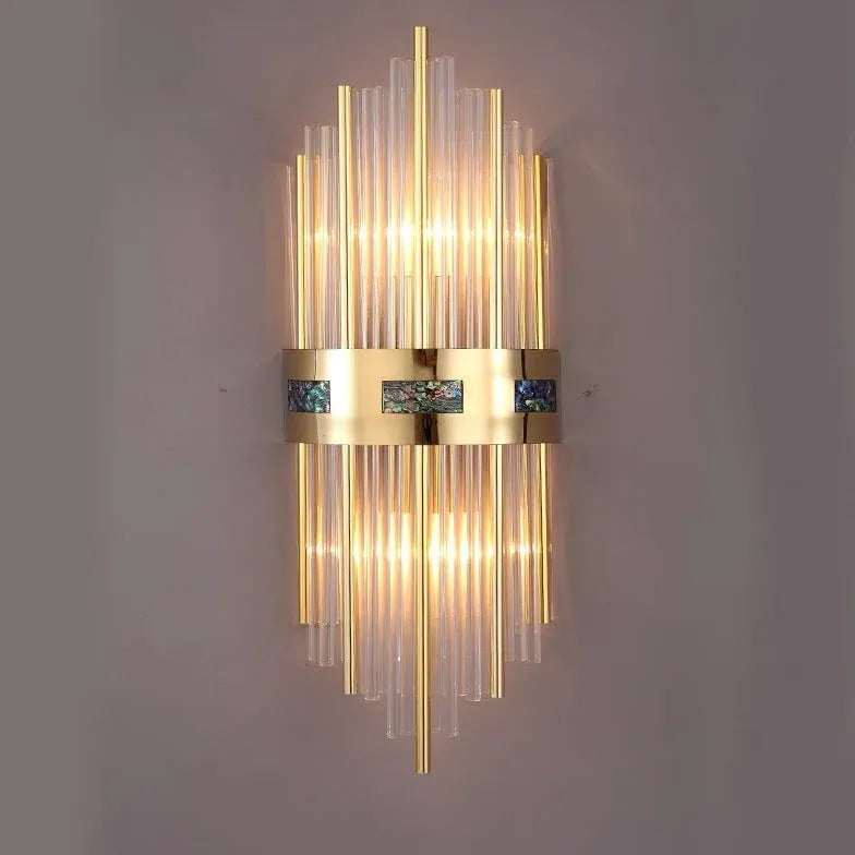 Luxury Crystal Pipe Gold Wall Lights