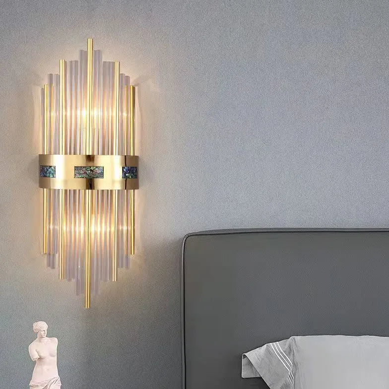 Luxury Crystal Pipe Gold Wall Lights