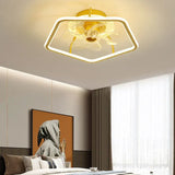 Pentagon Gold LED Bedroom Fan Light