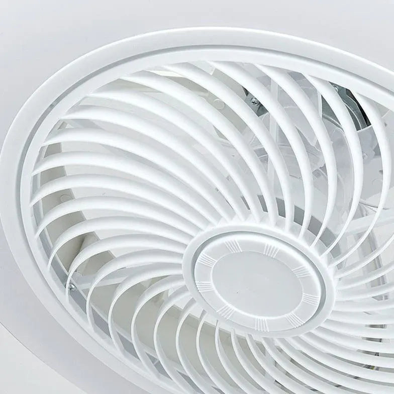 Remote-Controlled Round Modern Bedroom Fan Light