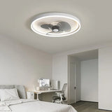 Round Modern Black Bedroom Fan Light