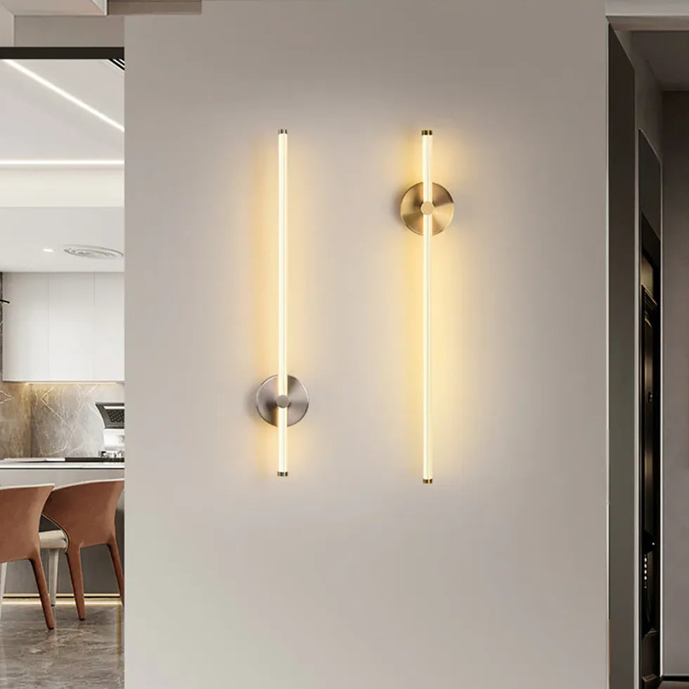 Vertical Lines Led Brass Wall Lights